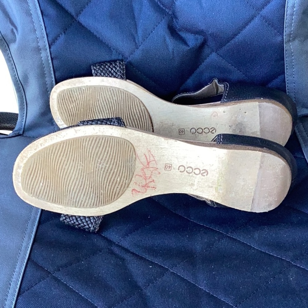 Black Leather Ecco Sandals View 4